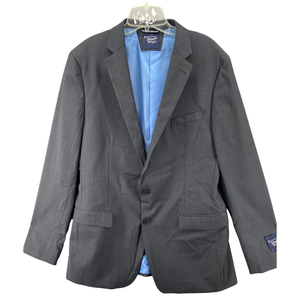 New Original Penguin by Munsingwear Blazer Jacket Men's 44L Charcoal Wool Blend